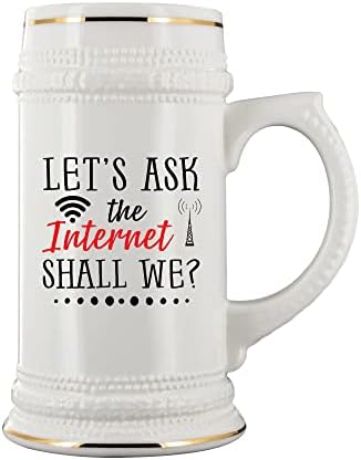 Vamos perguntar à internet devemos cerveja caneca de caneca 22oz, caneca colecionável de caça de cerveja, cerâmica caneca