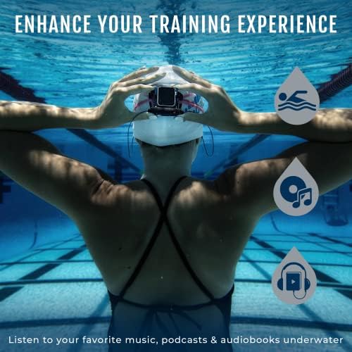 Intervalo de áudio H2O - fones de ouvido de natação feitos para a Apple Watch com fones de ouvido de natação amplificados