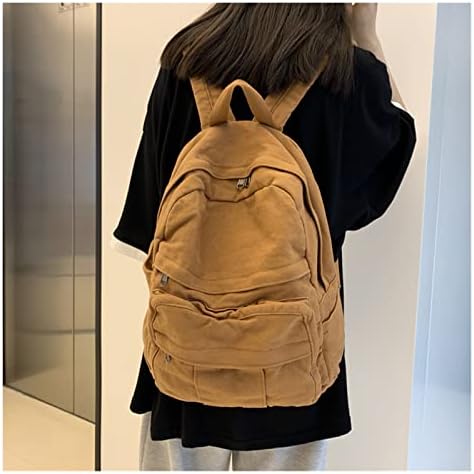 N/A Ladies Canvas Bag feminino Laptop Student Backpack Girl Fabric College Backpack Mulheres viajam para adolescentes