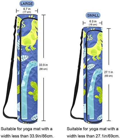 Bolsa de tapete de ioga unissex, transportadora de tapete de ioga com exercícios com alça de ombro ajustável Dinosaur,