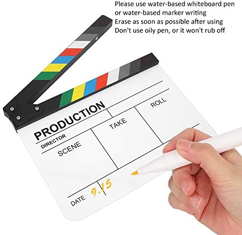 RIUTY FILM CLAPPERBOARD 30X25CM ACRILICO FILME CLAPPERBARO DIRETOR PROFISSIONAL DIRETOR Ação Ferramenta de fotografia de filmes adequada para interpretação de dramatização de filmes de produção de vídeo filmes