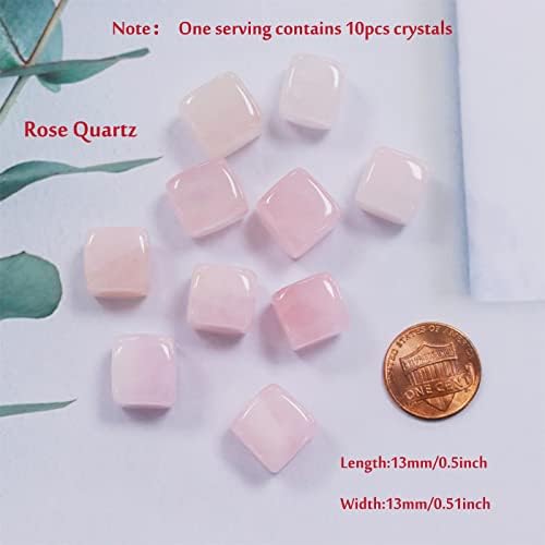 10pcs Rose quartzo natural cristais de cura para pedras conjuntos de bolso polido de bolso polido polido curando cutrine