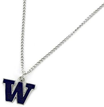 Aminco NCAA Washington Huskies logotipo colar de aço inoxidável, pulseira e pacote de presentes de Earings