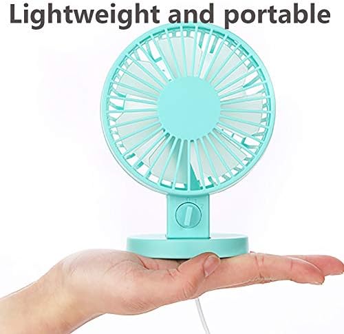 Zhyying USB Portable Desk Fan, fã de refrigeração silenciosa com 3 velocidades, mini refrigerador de ângulo ajustável,