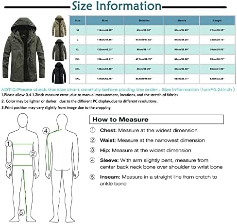 Dyguyth Military Parka Jacket Men, Sherpa Sherpa de tamanho grande, com casacos encapuzados, inverno quente, zíper