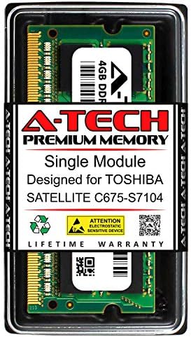 A-Tech 4 GB RAM para Toshiba Satellite C675-S7104 | DDR3 1333MHz SODIMM PC3-10600 Módulo de atualização de memória não ECC