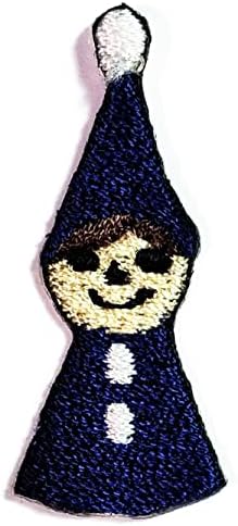 Kleenplus mini bruxa pequena azul desenho animado patch bordado Applique artesanal artesanal bebê garotinha feminina roupas de