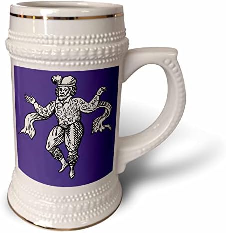 3drose medieval dançarina morris preto e branco ilustração vintage - 22oz de caneca