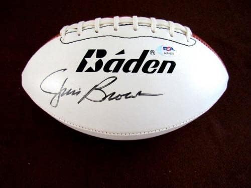 Jim Brown Cleveland Browns Hof assinado Auto VTG Baden Football PSA/DNA Beauty - Bolsas de futebol autografadas