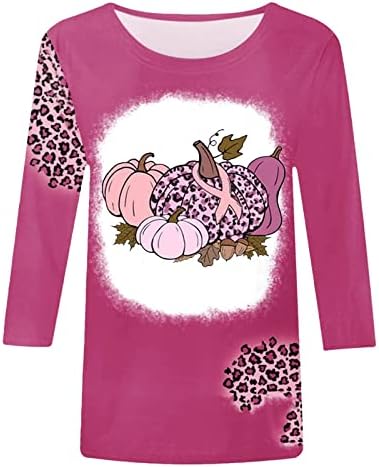 Camisas de câncer de mama para mulheres em outubro usamos camiseta rosa Leopard 3/4 manga ombre Irish Gnome Graphic Tees