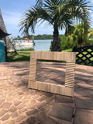 Kit de moldura de imagem tropical de Diy DIY perfeito completo com instruções - feitas nos EUA a partir de materiais reciclados - krafty kitz Construa seus próprios kits de madeira de madeira, pasto de madeira natural, 1 kit de moldura