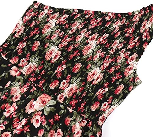 Vestido de tamanho grande para mulheres verão, saia de praia de verão floral um ombro de um ombro de comprimento médio vestido