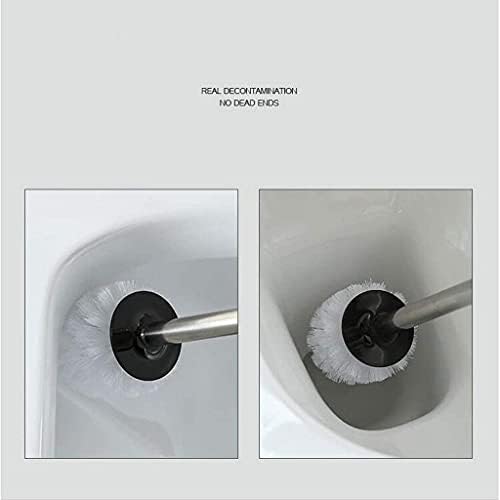 Escova de vaso sanitário escova de vaso sanitário, escova de escova de vaso sanitário pincel e suporte de vaso sanitário de cerâmica e escova de banheiro de banheiro conjunto de aranete de aço longo
