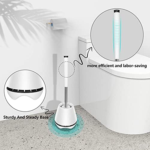 Muppfet Bancht e suporte de vaso sanitário de silicone do banheiro 304 escova de aço inoxidável, alça de limpeza do banheiro