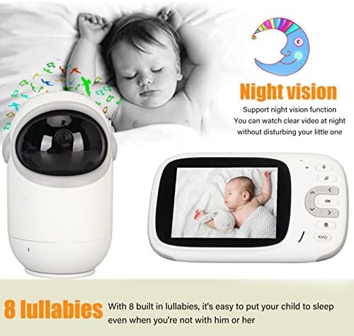 Video Baby Monitor, câmera Monitor de bebê Visão noturna de 2 vias Fale para idosos para o Outdoor