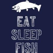 Masculino comem o sono de peixe com dormir engraçada sarcástica no presente de amante de pesca para papai