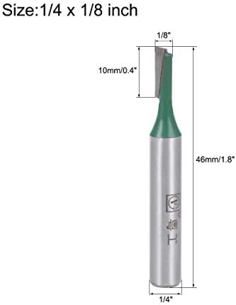 UXCELL ROUTER BIT 1/4 Shank 1/8 Corte dia 2 flautas retas únicas para carboneto para carpintaria de carpintaria Ferramenta de