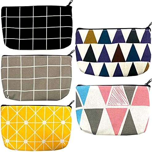 HappyDaily Pack of 5 Moda Design Muliti-funcional bolsa de maquiagem Bolsa cosmética Bolsa de viagem de transporte