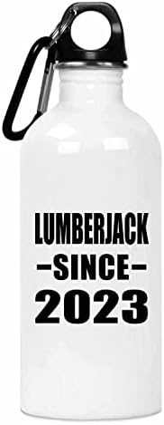 Designsify Lumberjack desde 2023, garrafa de água de 20 onças de aço inoxidável copo isolado, presentes para aniversário