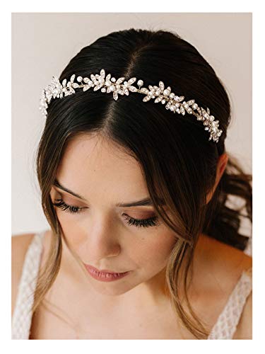 Sweetv shinestone bidal band silver cristal tiara para feminino headpieces de casamento para acessórios para cabelos para noivos para festa de aniversário do baile
