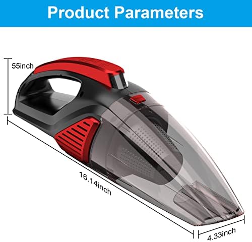 Reserwa de duas camadas de pó de pó de pó de camadas com luz LED 7500pa 12V 16,4 pés portátil portátil portátil