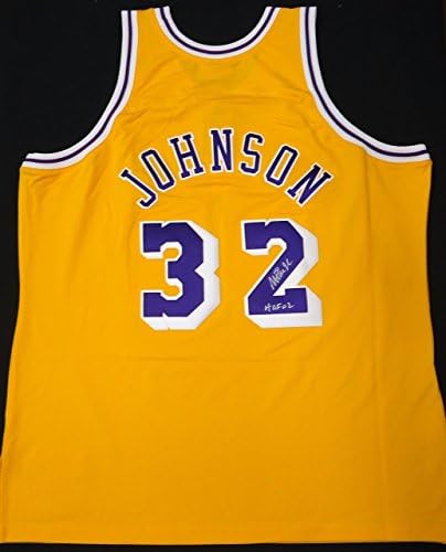 Magic Johnson autografou La Lakers Mitchell e Ness Authentic Jersey