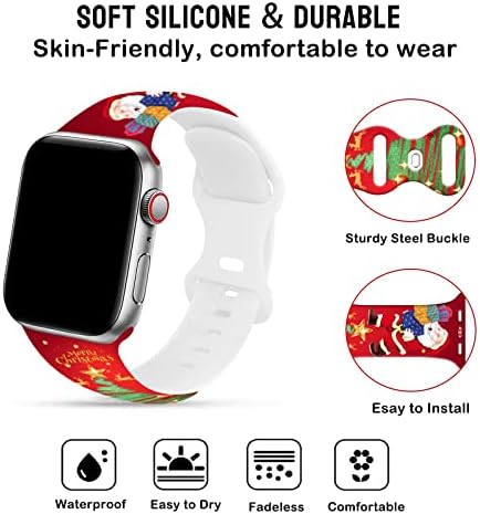 Cinta de relógio Apple compatível 38mm 40mm 41mm 42mm 44mm 45mm 49mm de Natal Principado de silicone Presente de natal