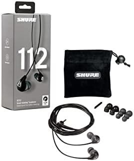 Shure SE112 PRO Wired Earbuds - som profissional isolando fones de ouvido com um único microdriver dinâmico, ajuste seguro,
