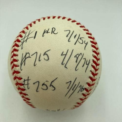 O melhor Hank Aaron assinou fortemente inscrito no Baseball JSA CoA - Bolalls autografados