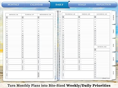 Tools4wisdom março de 2023-2024 Planejador - Daily Weekly Monthly - SoftCover - Purple Orchid