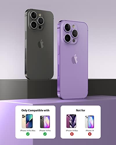 ACTGAN para iPhone 14 Pro e iPhone 14 Pro Max Camera Lens Protector 3D Bling Glitter Glass Câmera de tela Tampa fácil instalação
