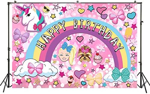 7x5ft menina sonho doce 16 rosa festa cenário louco grande brilho feliz aniversário banner colorido desenho animado feliz unicorn