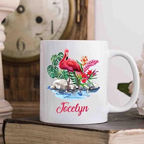 Caneca de café de flamingo personalizada, presentes de xícara de xícara de xícara de xícara de xícara de xícara de xícara de aniversário