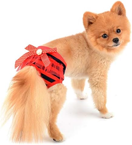 Selmai adorável shorts fisiológicos para cães para cães fêmeas em calças de calça de gatinha de cachorro lavável reutilizável