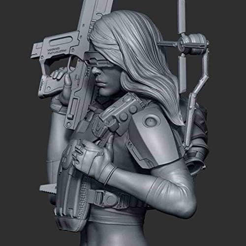 Goodmoel 1/10 Sci-Fi Mechanical Female Warrior Resin Bust Modelo / Soldado Desmonte e Soldado Die Kit Cast / LW-581