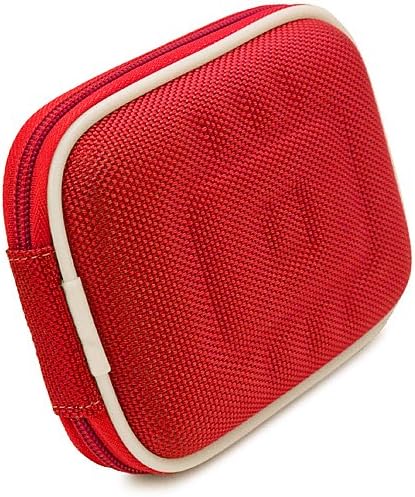 Cubo de tampa esbelta durável de nylon vermelho estojo de transporte com bolso de malha para tamanhos compactos