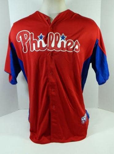 2011-13 Philadelphia Phillies Franklyn Vargas #67 Game usou Red Jersey St BP 48 - Jogo usou camisas MLB