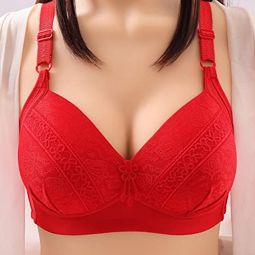 Bras for Women No Underwire, Women's Lace Floral não forrado Cobertura completa de sutiã não acolchoado