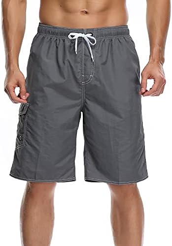 Shorts de carga de cor sólidos niuqi massados ​​de ponta de praia rápida de praia seca de calça curta com bolso múltiplo