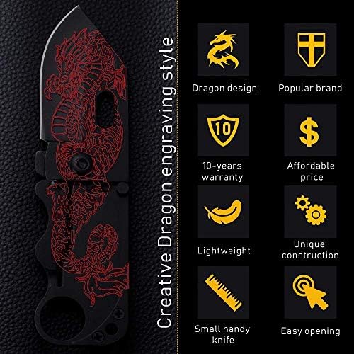 Pacote de 2 itens - faca de bolso pequeno - Faca dobrável - Mini faca tática com clipe de dinheiro - Cartão de crédito de lâmina