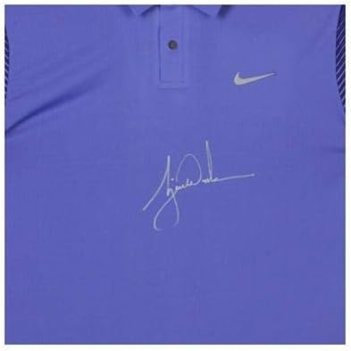 Tiger Woods assinou autografado Nike Purple Haze Polo Camisa Upper Deck Upper #/25 UDA - Camisas de golfe autografadas