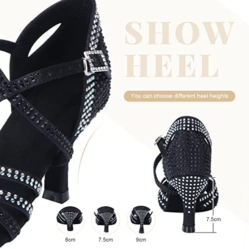 Fukzte Ballroom Sapatos de dança Mulheres Salsa Latina Prática Sapatos de Dançarina Sapatos de Dança Desempenho