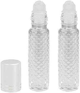 Uuyyeo 6 pcs 10 ml garrafas de rolos de óleo essencial de vidro transparente