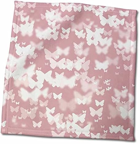 3drose PS Animals - Impressão de borboletas rosa Bokeh - toalhas