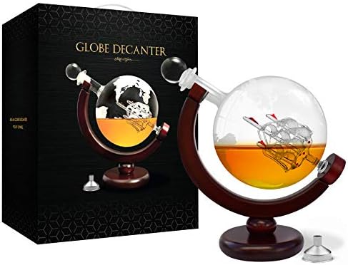 Whisky Decanter Whisky Globe Decanter e Glass Conjunto de vidro Decanter antigo Decanter bebidas 28oz 850ml e Whisky Decanter & Glass