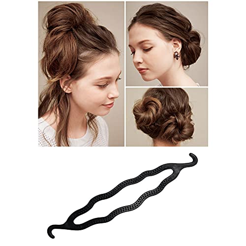 ERICOTRY 6PCS Black Plastic Donut Hair Bun Maker Double Hook Hairler Styler Twist Twist Braiding Tool for Women