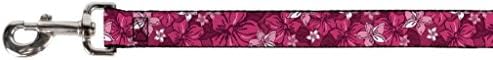 Colarinho de estimação de fivela - colagem de hibiscus tons rosa - 6 pés de comprimento - 1 de largura