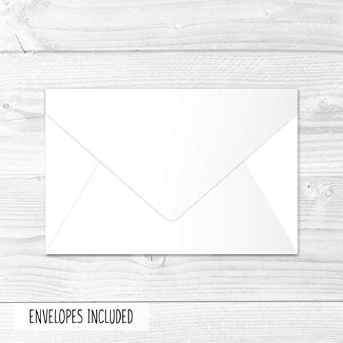 24 Cardas de agradecimento de casamento rústico com envelopes, elegante chuveiro de noiva de note de agradecimento do novo Sr.