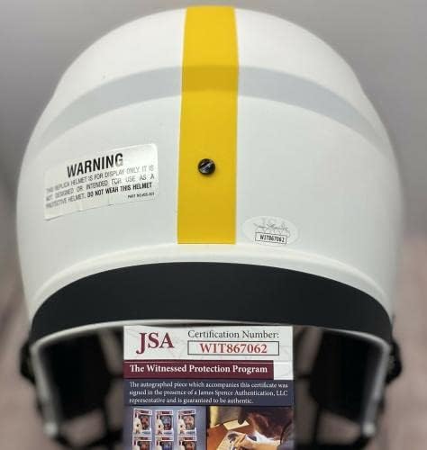 Pittsburgh Steelers Jerome Bettis assinado FullSize Réplica Lunar Capacete JSA CoA - Capacetes NFL autografados