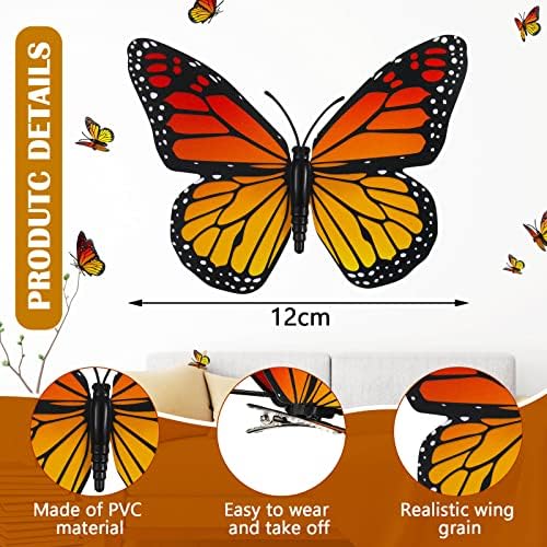 Monarch Butterfly Hair Clips Orange Butterfly Barrettes Halloween CLIPS 3D BORTURAÇÃO PARA CABELO CABE